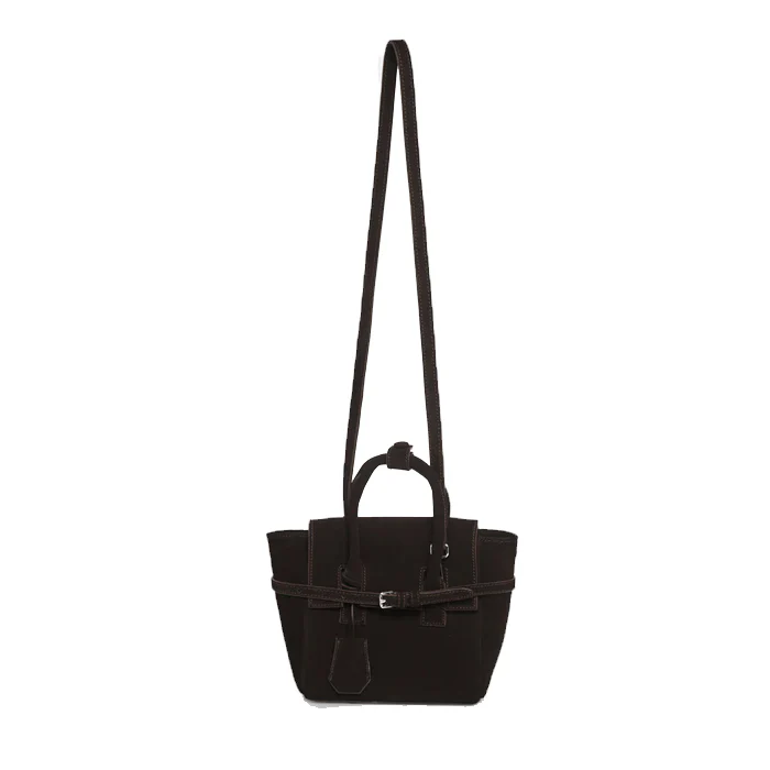 MINI OBI BAG SUEDE DARK BROWN - Image 2