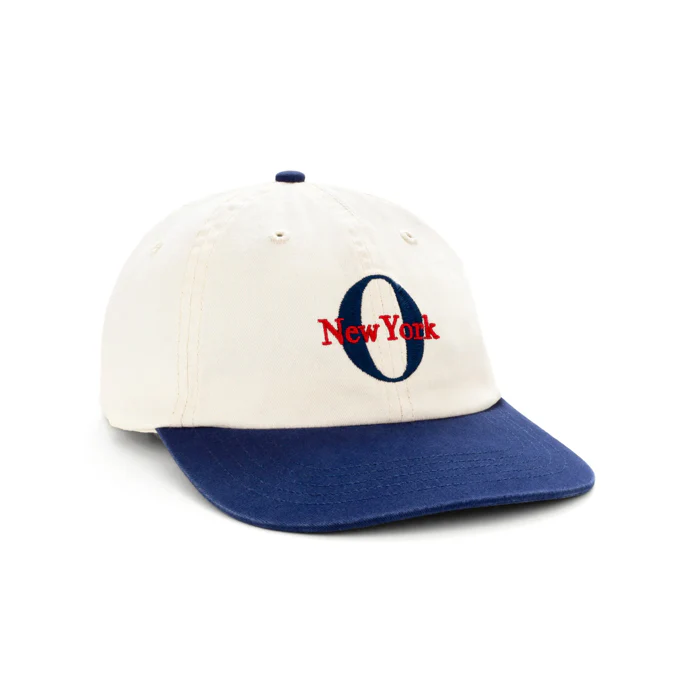 MONOGRAM BALL CAP - NATURAL/NAVY