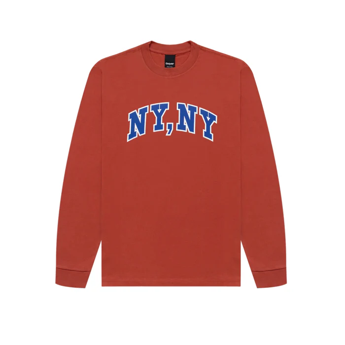 NY LONG SLEEVE T-SHIRT - RUST ORANGE