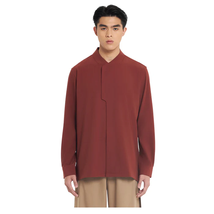 TERRACOTA COLLARLESS PART 6 LONGSLEEVES SHIRT