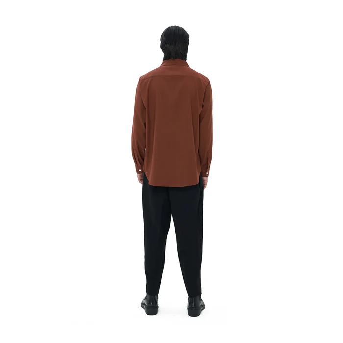 TERRACOTTA COLLARLESS LONG SLEEVES SHIRT PART 1 JS - Image 4