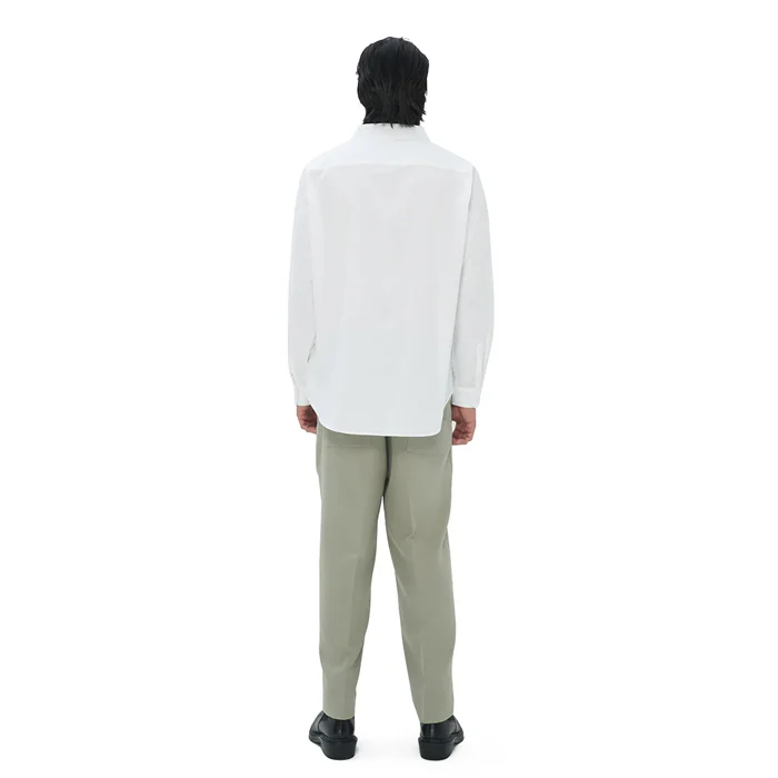 WHITE COLLARLESS PART 1 LONG SLEEVS SHIRT - Image 2