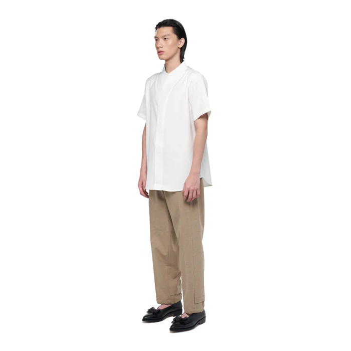 WHITE COLLARLESS PART 1 SHORTSLEEVES JS - Image 3