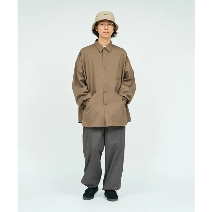 Wooly Twill Tech Shirt Brown - Image 5